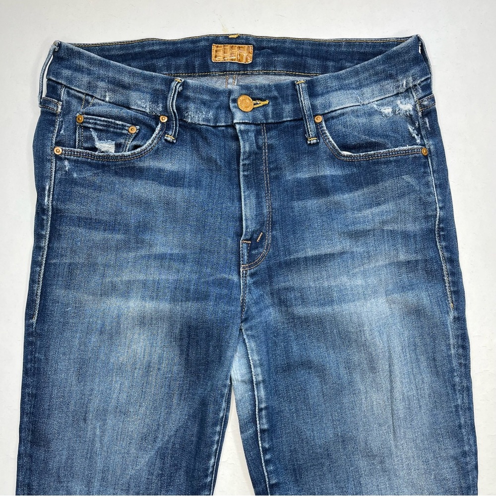 Mother blue jeans distressed skinny